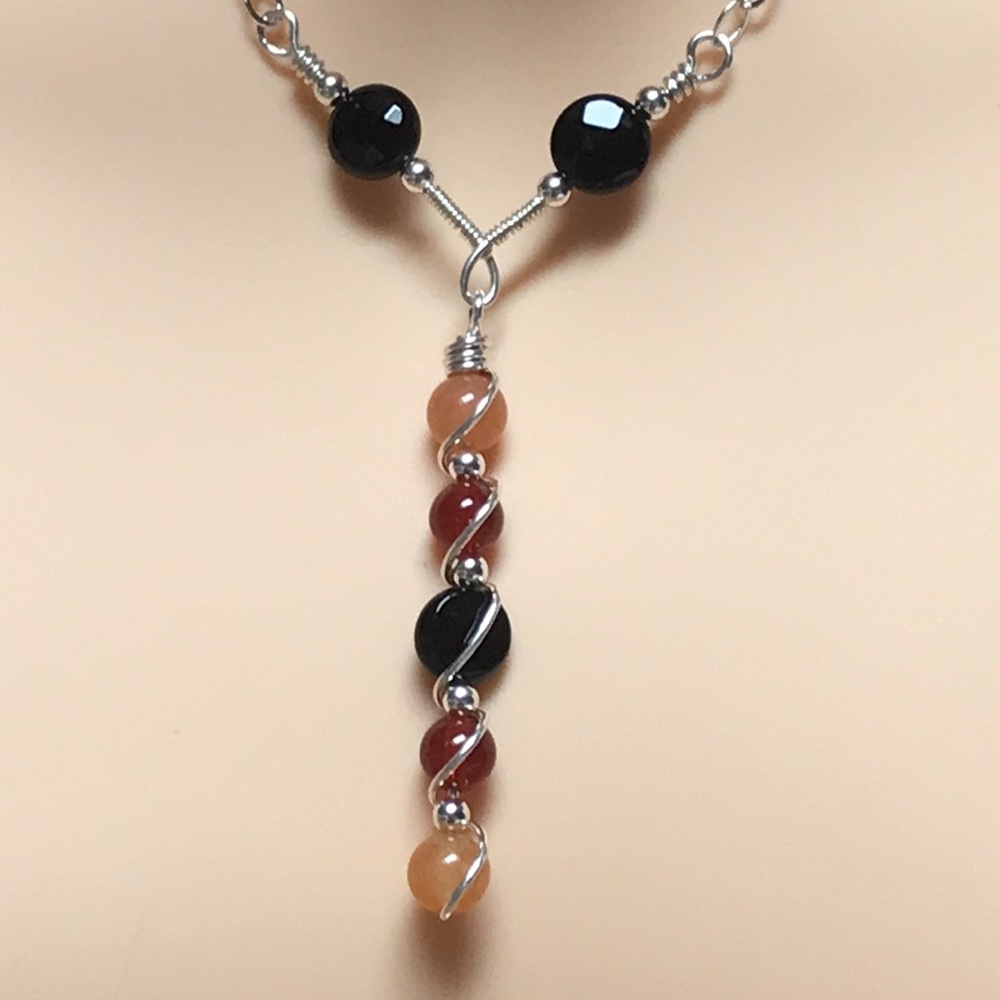 Solar Eclipse- Onyx, Red Agate,Orange Aventurine … - image 2